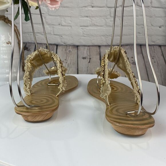 BCBGeneration Sandals Metallic‎ Gold and Tan Sandals Women's Size 8 - Picture 4 of 14